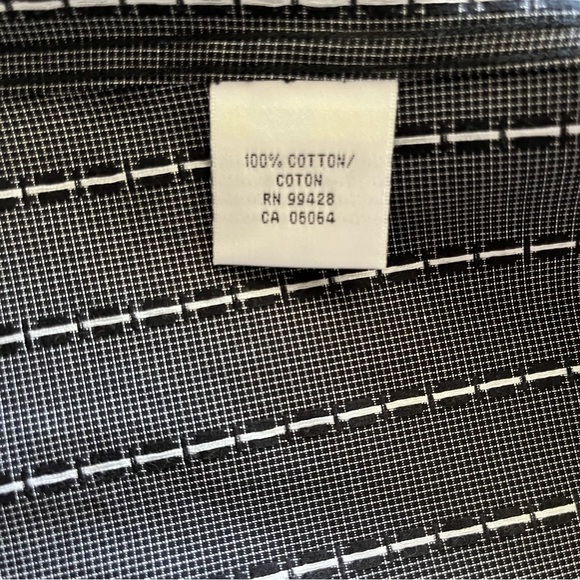 BUGATCHI UOMO Men’s Shaped Fit Black Button Up Long Sleeve Dress Shirt SizeLarge - Picture 12 of 14